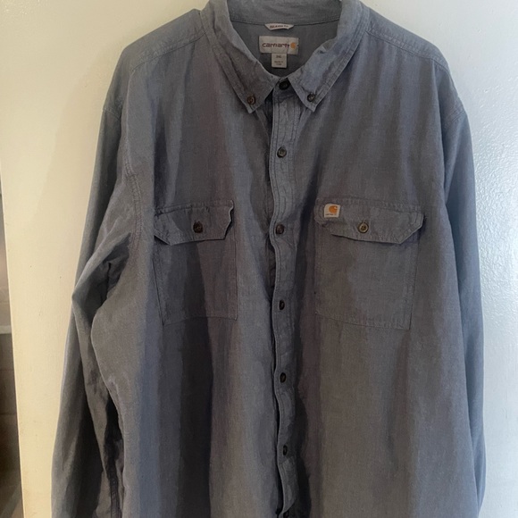 CARHARTT 3x DENIM BUTTON UP TOP , like new - Picture 4 of 6
